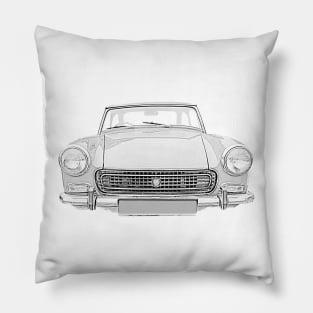 Austin Healey Sprite MkIV 1960s British classic car monochrome Pillow