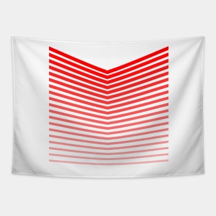 Graphic in red and grey. Tapestry