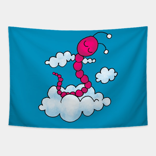 worm on cloud Tapestry by MerryDee