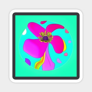 Psychedelic Flower 3 | AI Generated design by @remlorart T-Shirt Magnet