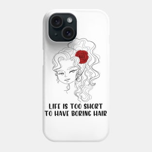 Curly Hair- B&W Phone Case