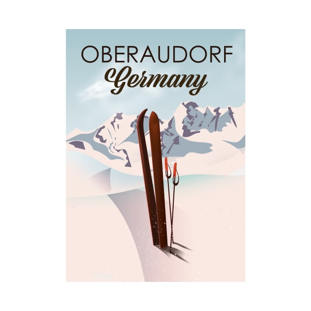 Oberaudorf Germany ski poster. by nickemporium1