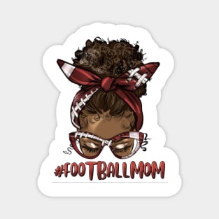 Afro Messy Bun Football Mom Magnet