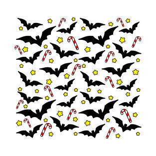 Festive Bats Christmas Pattern T-Shirt