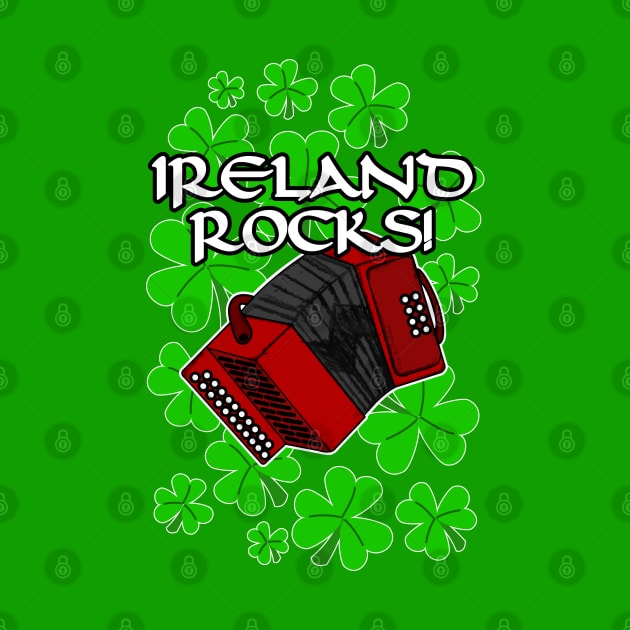 Ireland Rocks Accordion Irish St Patrick's Day by doodlerob