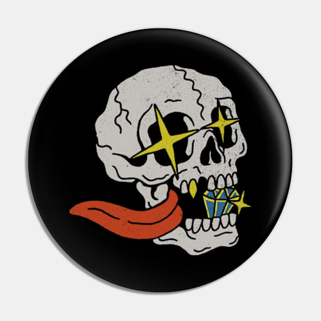 SKULL AND DIAMOND Pin by THE HORROR SHOP