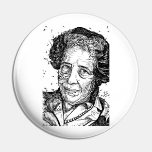 HANNAH ARENDT ink portrait .2 Pin