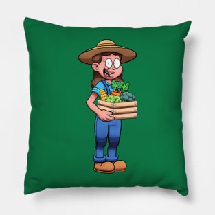 Female Farmer Pillow