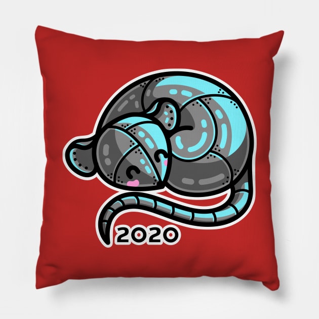 2020 Year of the Metal Rat Pillow by freeves