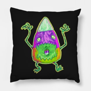 Halloween Candy Corn Monster Zombie Pillow