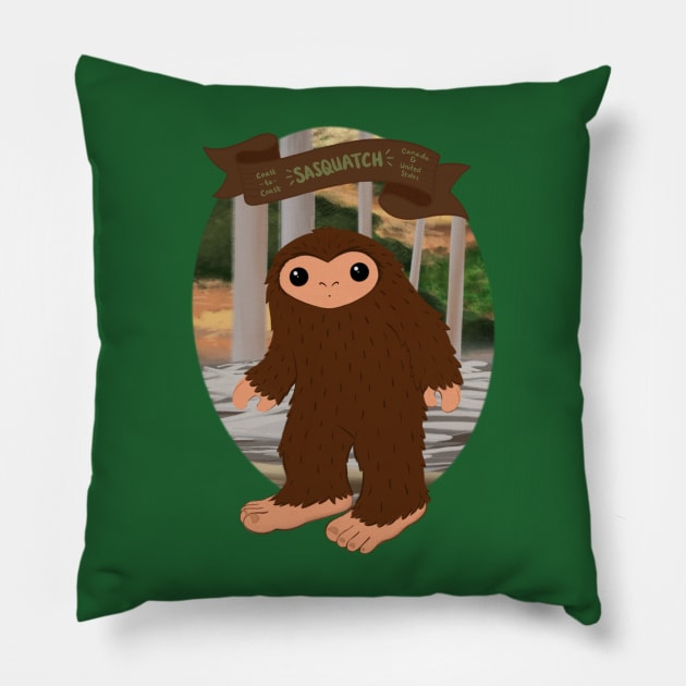 Sasquatch! Travel Plaque Pillow by Meowlentine