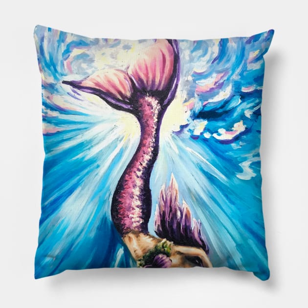 Diving Mermaid Pillow by Lady Lilac