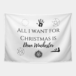 all i want for Christmas is Dean Winchester Tapestry