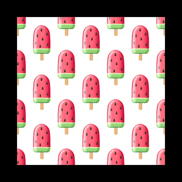 Red Strawberry Ice Cream Pattern by NoPlanB