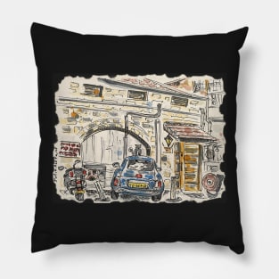 Old backyard in Italian style Pillow