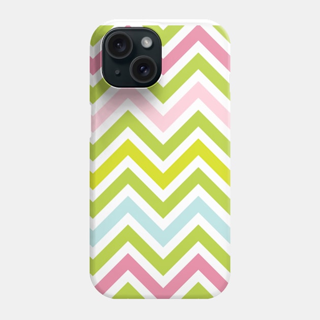 Pink & Green Stripes Phone Case by StripePatterns