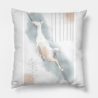 Deer Abstract Sketch Poster Pillow