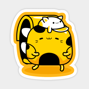 yellow cat climber profession Magnet