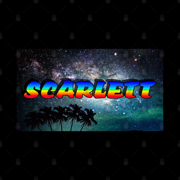 SCARLETT Urban Colourful Galaxy Name Tag by Mash75Art