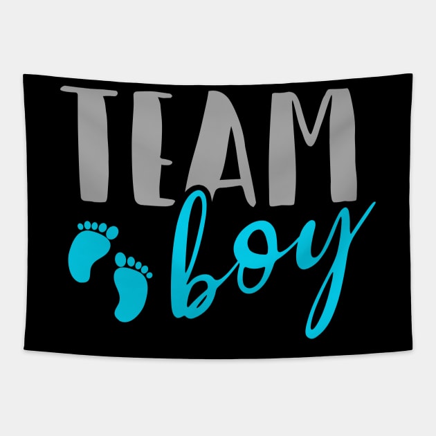 Team Boy Gender Reveal Baby Shower Merch Tapestry by TeddyTees