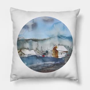 Winter landscape Pillow