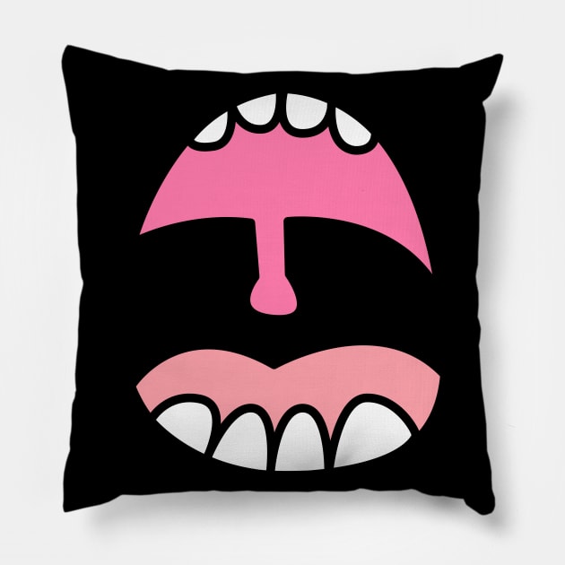 Funny mouth Pillow by Flipodesigner