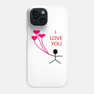 I Love You Heart Balloons Phone Case