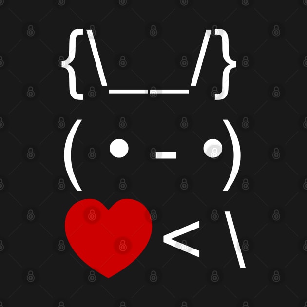 ASCII Text Art Bunny Rabbit Take Heart Back by tinybiscuits