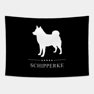 Schipperke Dog White Silhouette Tapestry