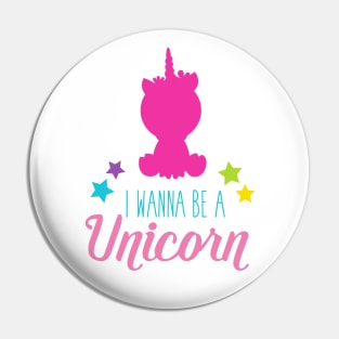 I Wanna Be A Unicorn, Unicorn Silhouette, Stars Pin