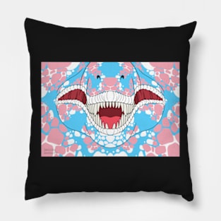 Pride Trans T-Rex Face Pillow