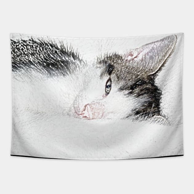 Kitten Cloud Pencil Tapestry by Viking Visual - Lori Svensen