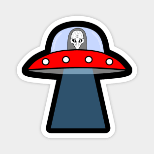 BEAM Me Up Alien Spaceship Magnet