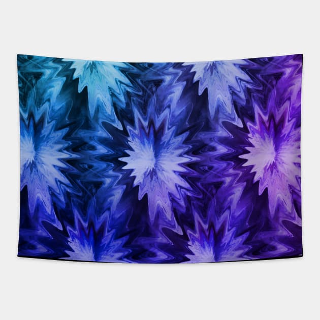 Purple  Ombre Fluid Pour Daises Flowers Tapestry by Moon Art