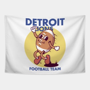 Detroit lions, Vintage Character Cartoon Tapestry