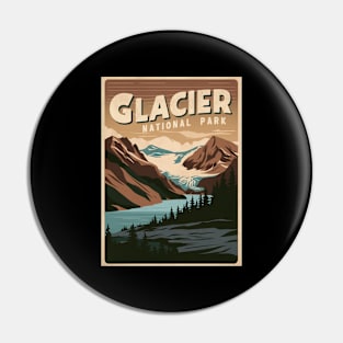 Retro Glacier National Park Pin