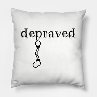 Depraved Handcuffs Hanging Light-Monotone Pillow