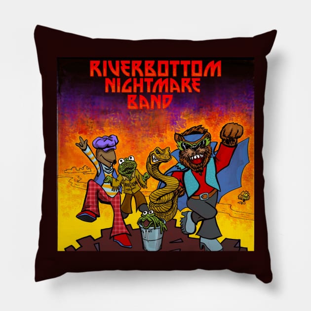 RiverBottom NightMare Band Pillow by blakely737