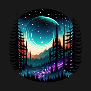 Galactic Forest II - Black BG T-Shirt