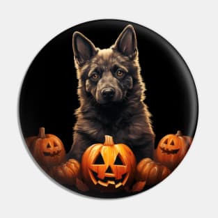 Norwegian Elkhound Halloween Puppy Pin