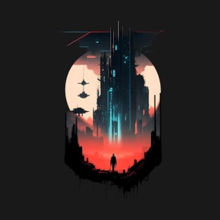 Sci Fi Dystopian Design T-Shirt