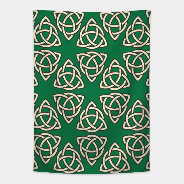 Triquetra Celtic Knot Interlaced With A Circle Pattern Tapestry by taiche