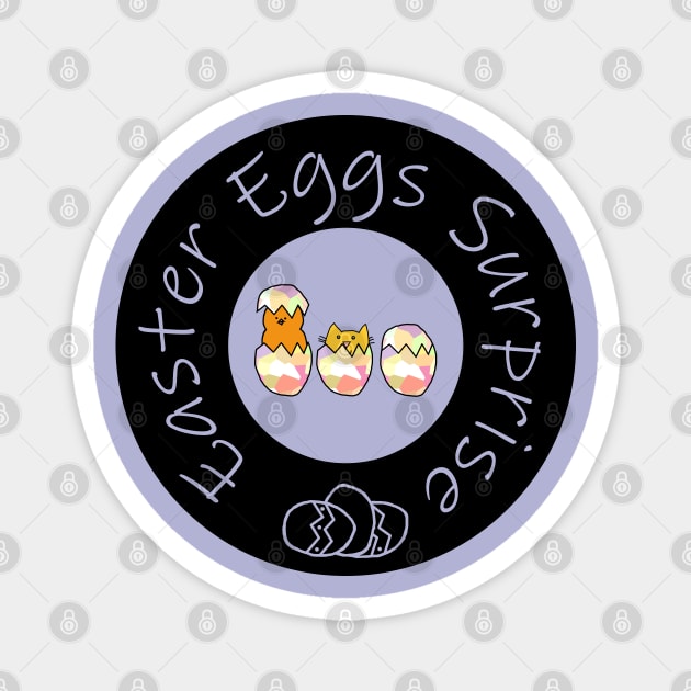 Funny Easter Eggs Surprise Kitty Cat Magnet by ellenhenryart