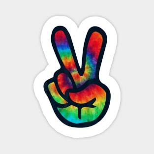 PEACE SIGN Hand Tie Dye T Shirt Hippies Christmas Magnet