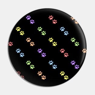 Mini Pastel Rainbow Paw Prints Pin