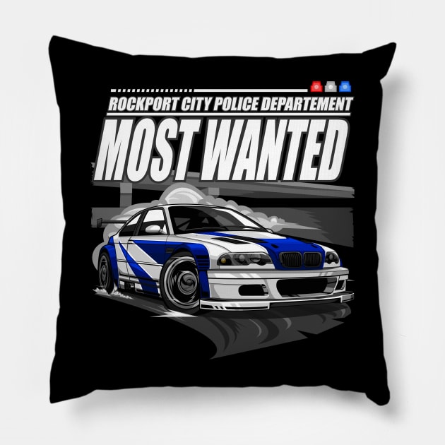 ICONIC NFS MOSTWANTED CAR  #1 BLACKLIST Pillow by HFP_ARTWORK