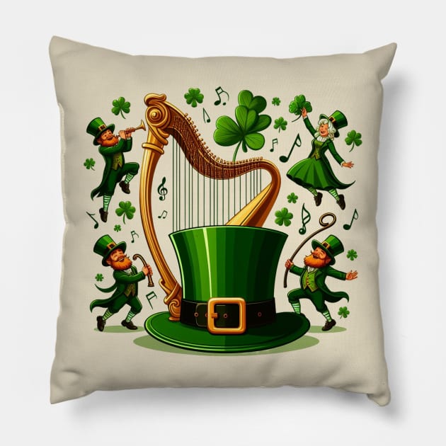 Irish Harp Pillow by BukovskyART