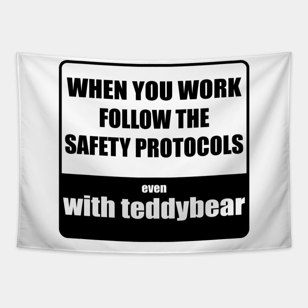 Dangerous teddybear Tapestry by Johka