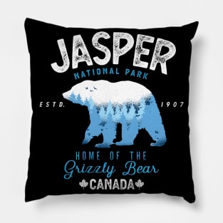 Jasper National Park Grizzly Bear Vintage Look Pillow