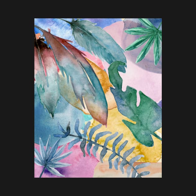 Colorful Watercolor Plants Pattern by casualism